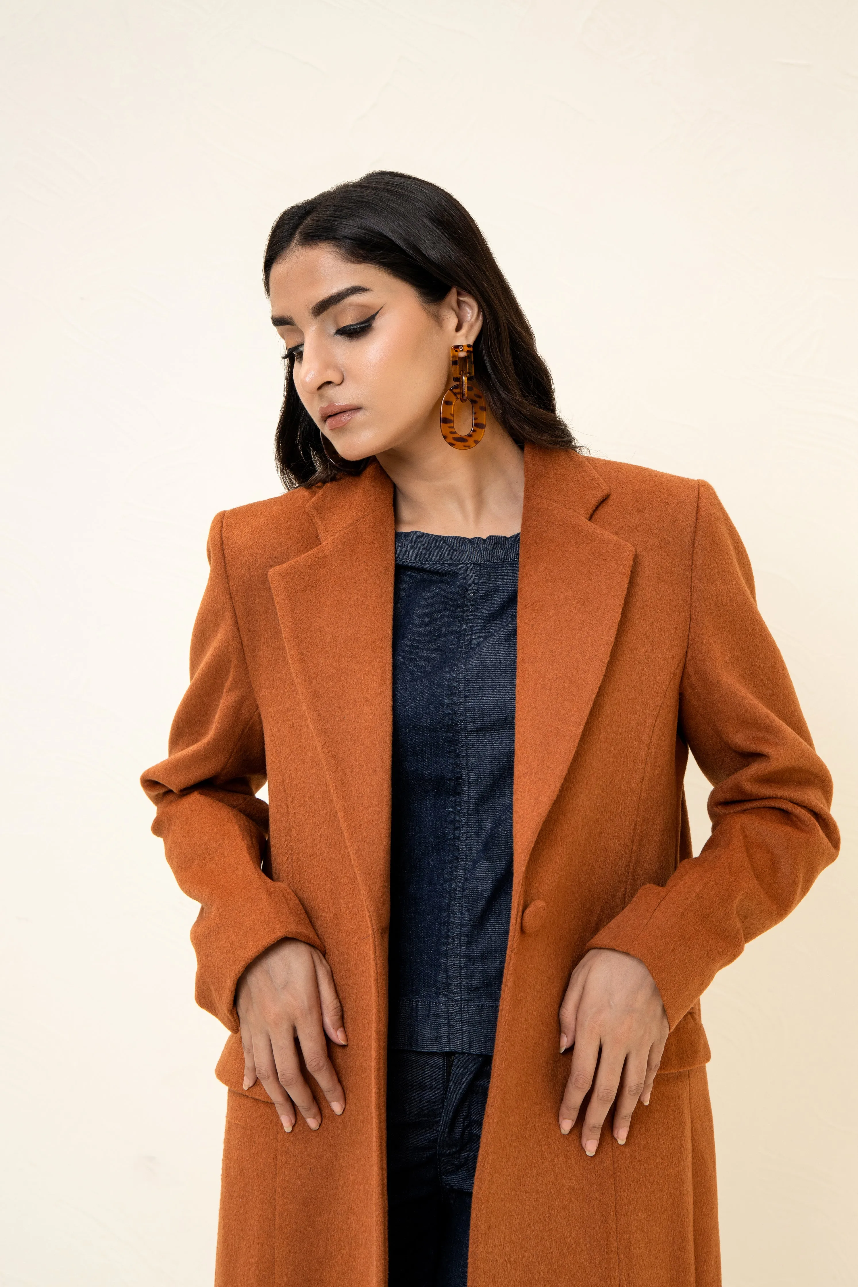 Amelie Long Coat Rust