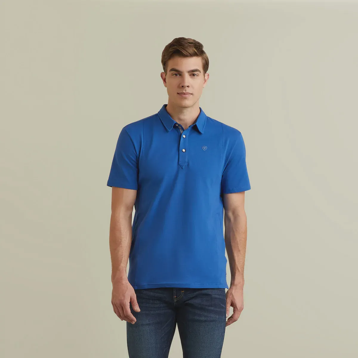 Ariat Mens Medal Polo Cobalt