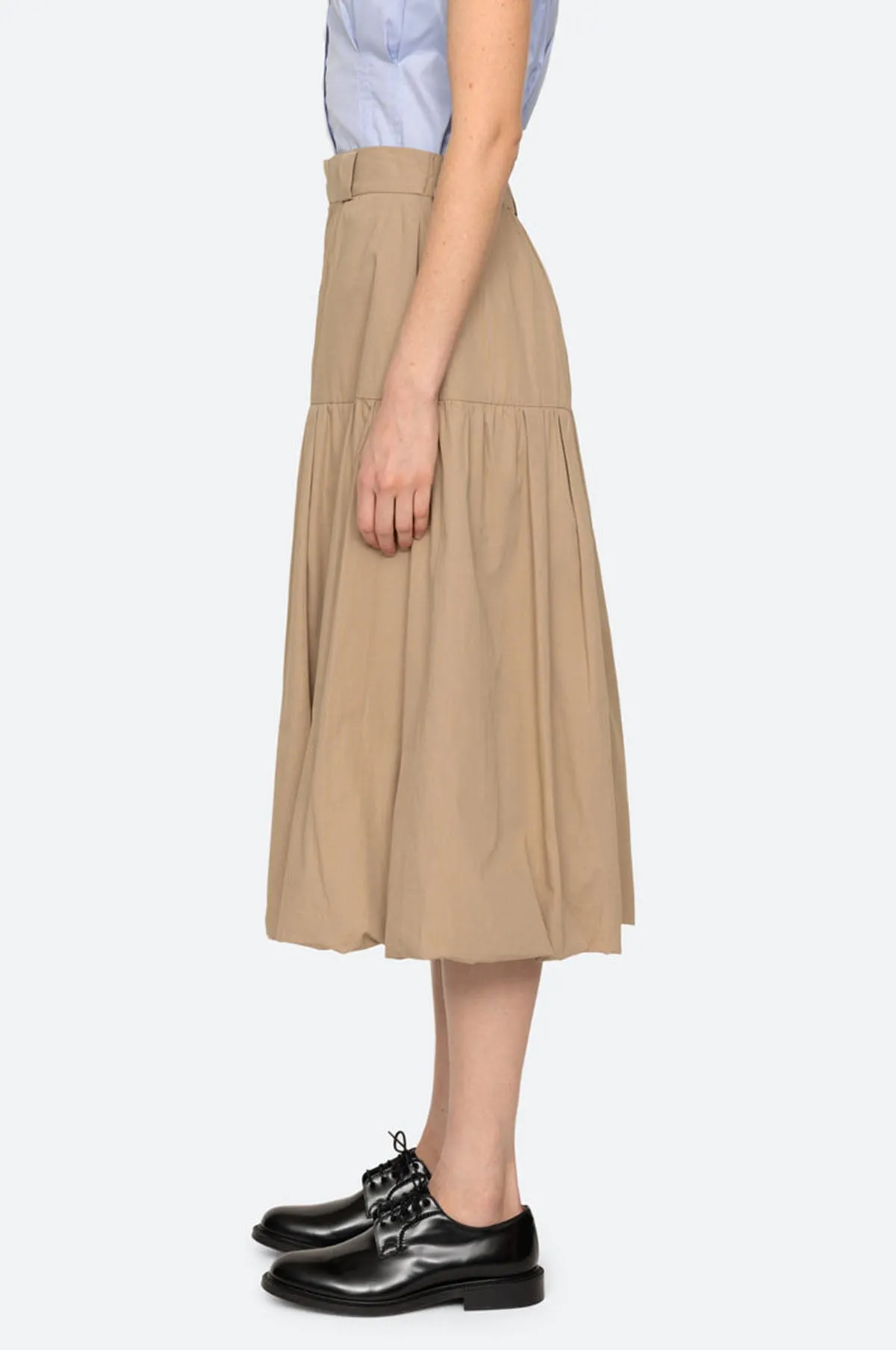 Belle Stone Washed Chino Bubble Skirt Khaki