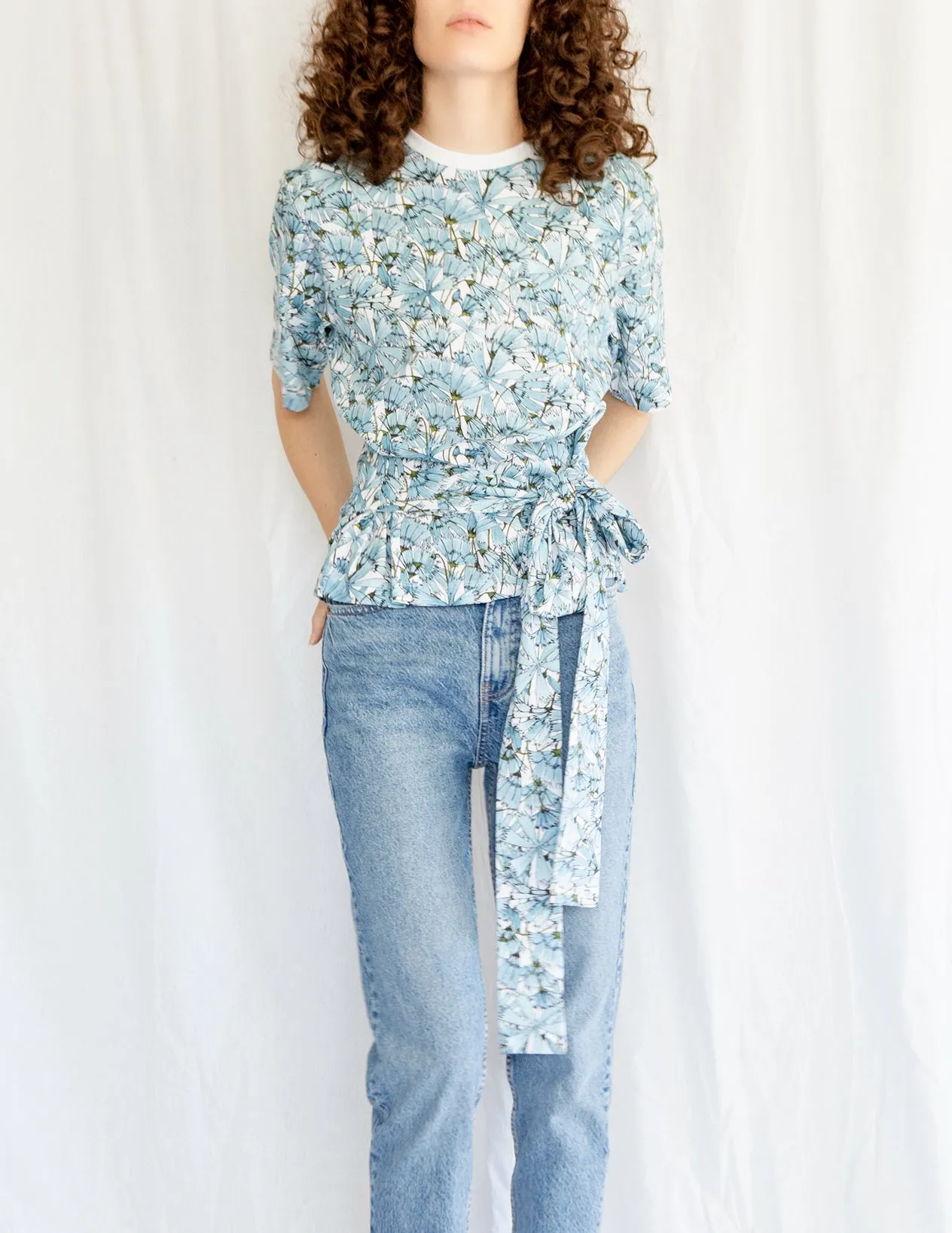 Blue Cosmos Belted Tshirt