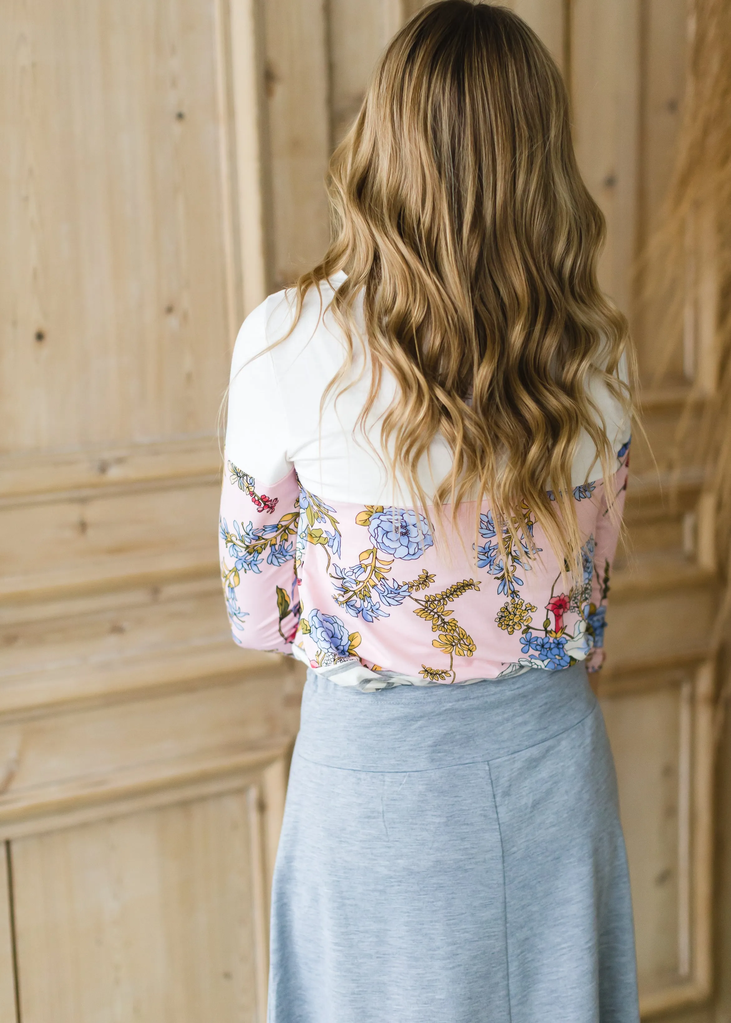 Blush Colorblock Floral Striped Top - FINAL SALE