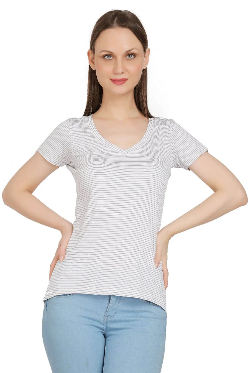 Chic V-Neck Stripe Top