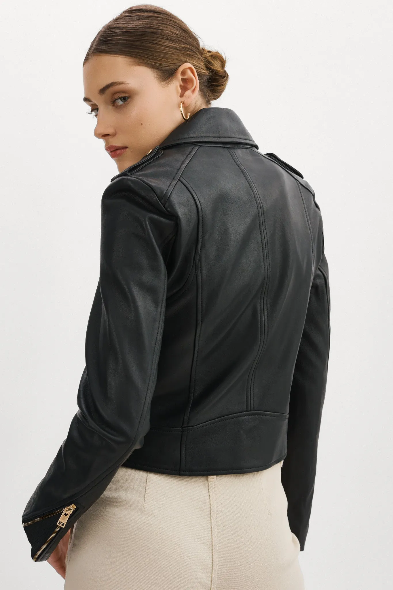 DONNA GOLD | Iconic Leather Biker Jacket