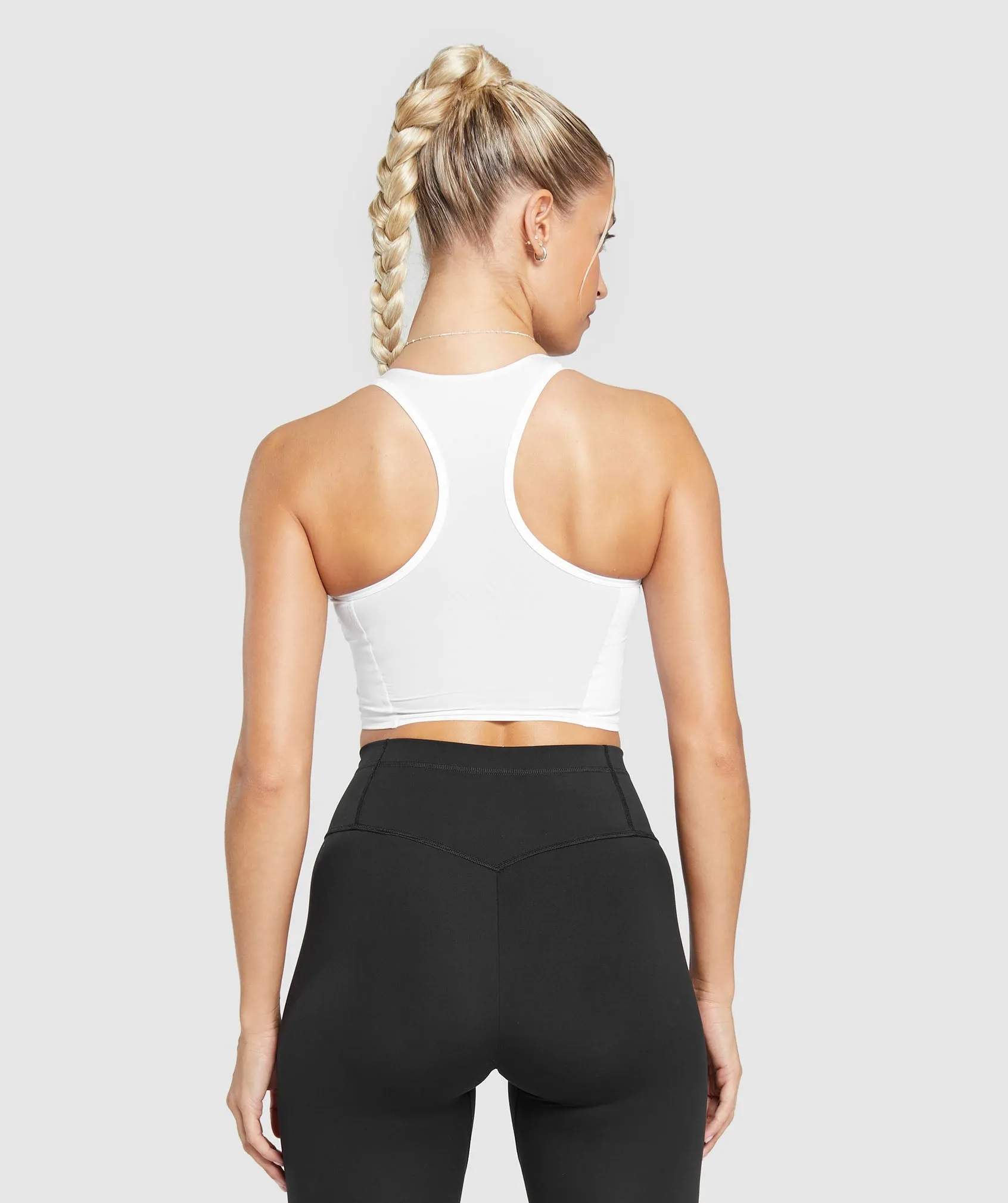 Gymshark Crop Mesh Tank - White