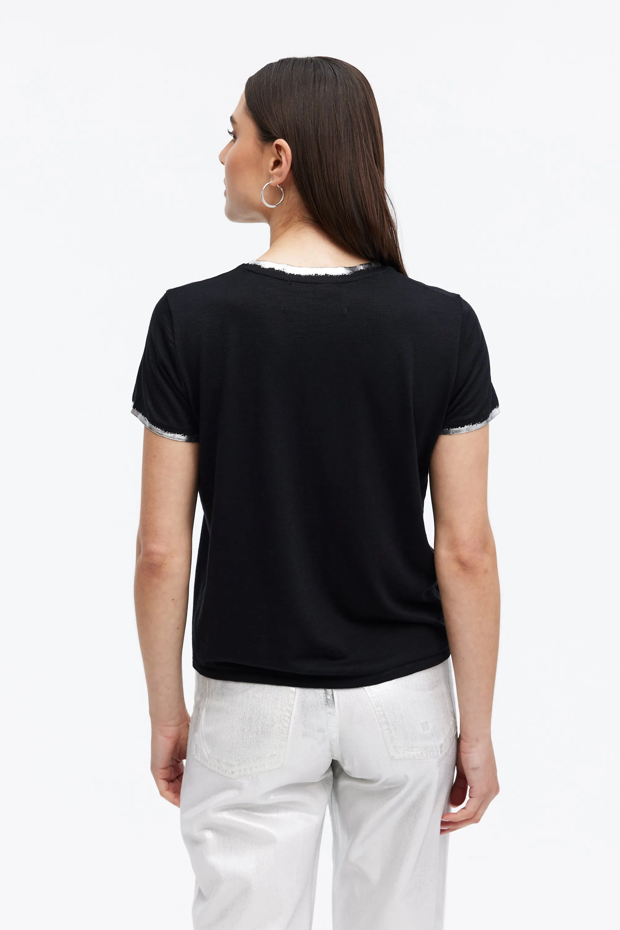 JANE METALLIC TIPPED PERFECT TEE