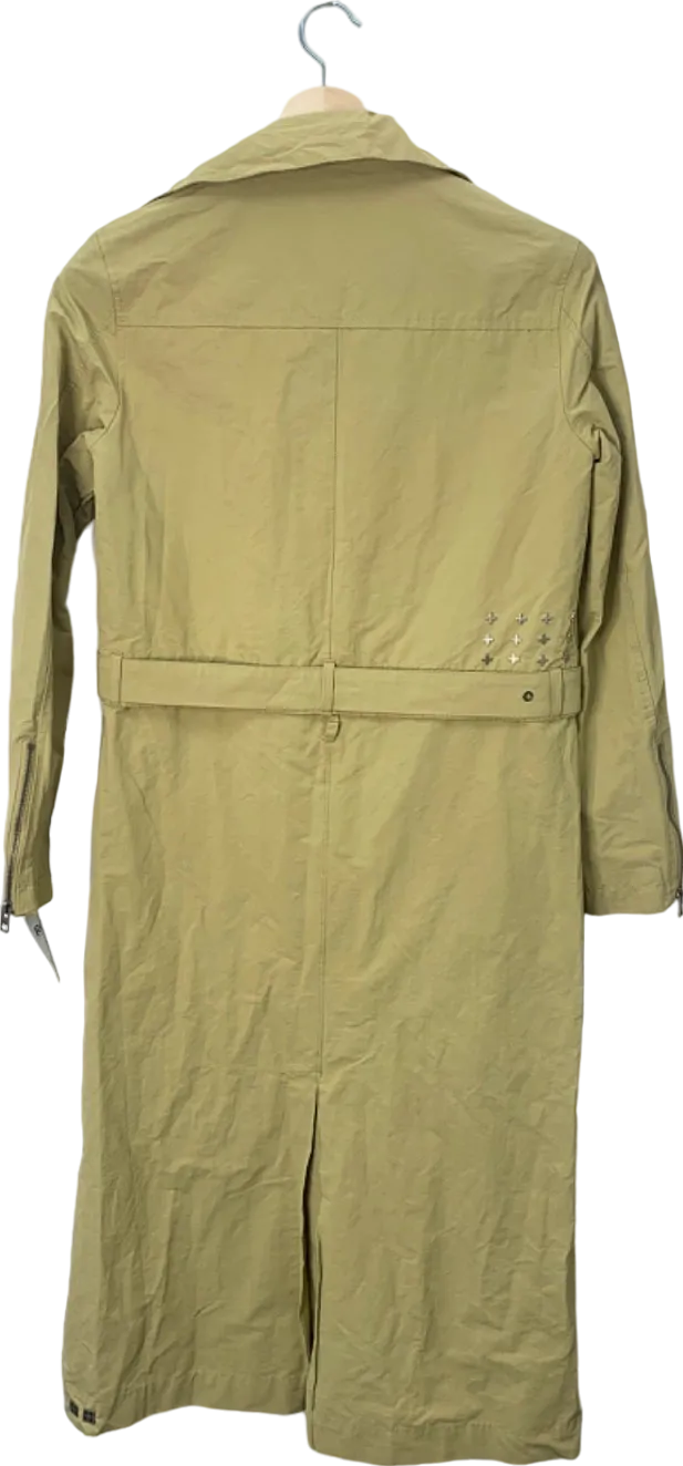 Ksubi Khaki Incognito Biker Trench Coat UK XS