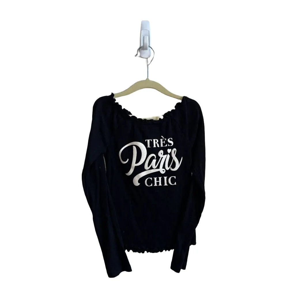 LS Shirt - Ruffle Collar / Tres Paris Chic