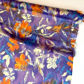 Marbled Flowers Silk Chiffon