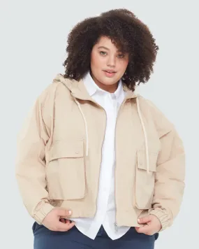 Marina Hooded Utility Anorak Jacket | Dusty Tan