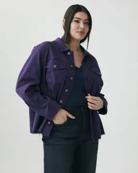 Martha Raw-Hem Denim Jacket | Purple