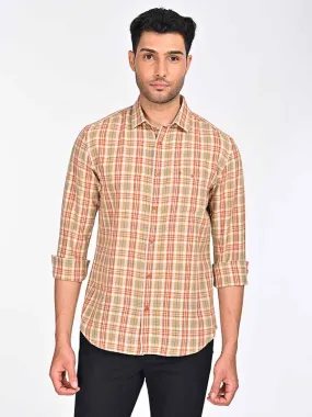 Men Checked Full Sleeve Cotton Blend Shirt