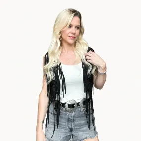 Midnight Rebel Fringe Vest