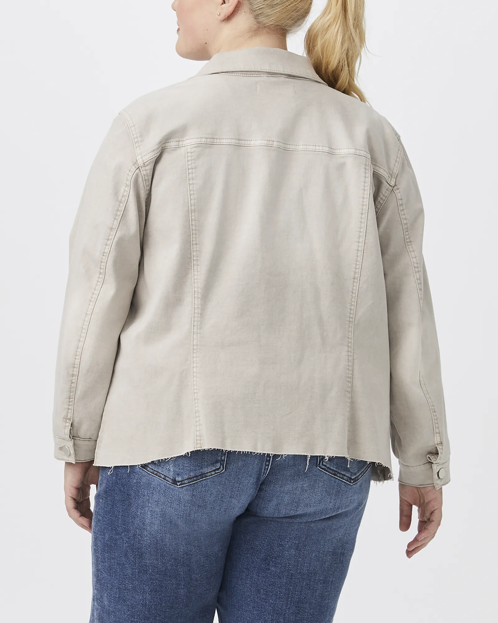 Minerva Raw-Hem Denim Jacket | Light Grey