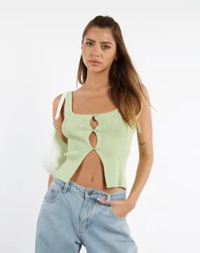 Naini Top in Rib Knit Pastel Lime