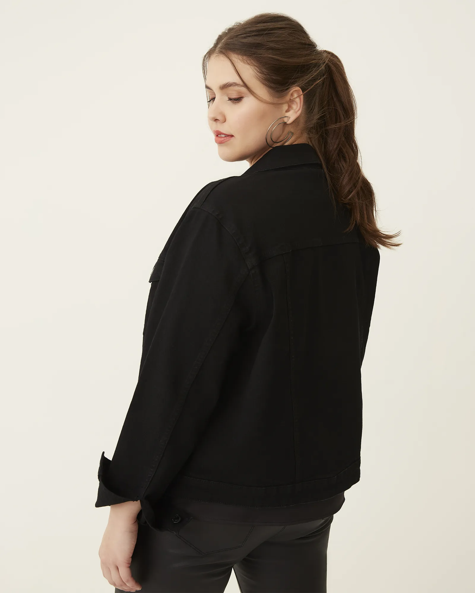 Paulina Black Denim Jacket | Black