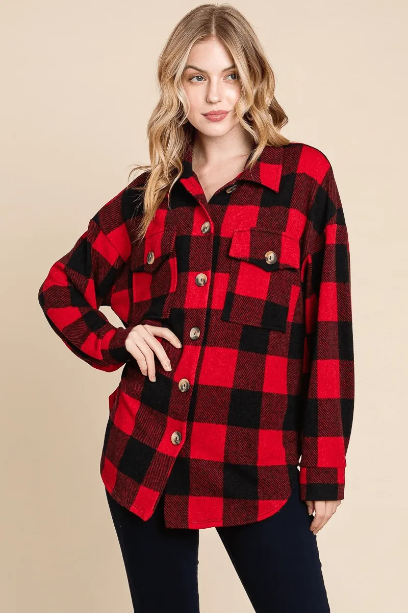 Plaid Button Down Long Sleeve Shirt