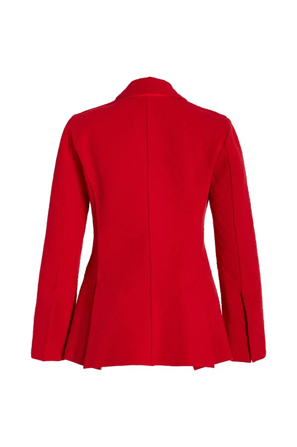 Remi Stretch-Cotton Diamond-Jacquard Jacket in Red