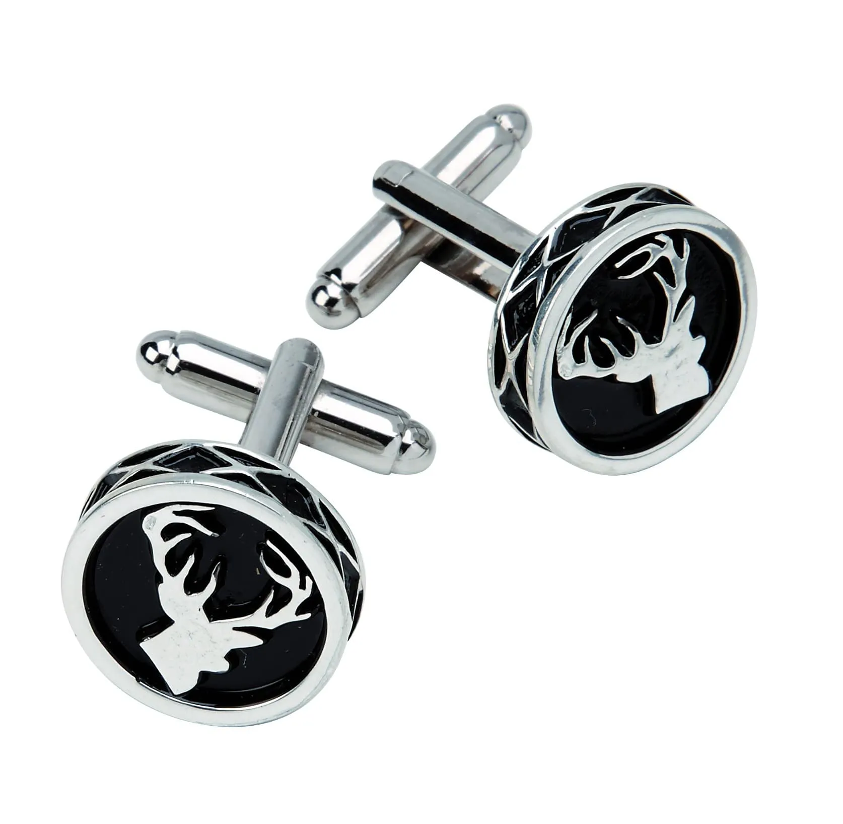 Round Stag Design Cufflinks (KCL35P CB)