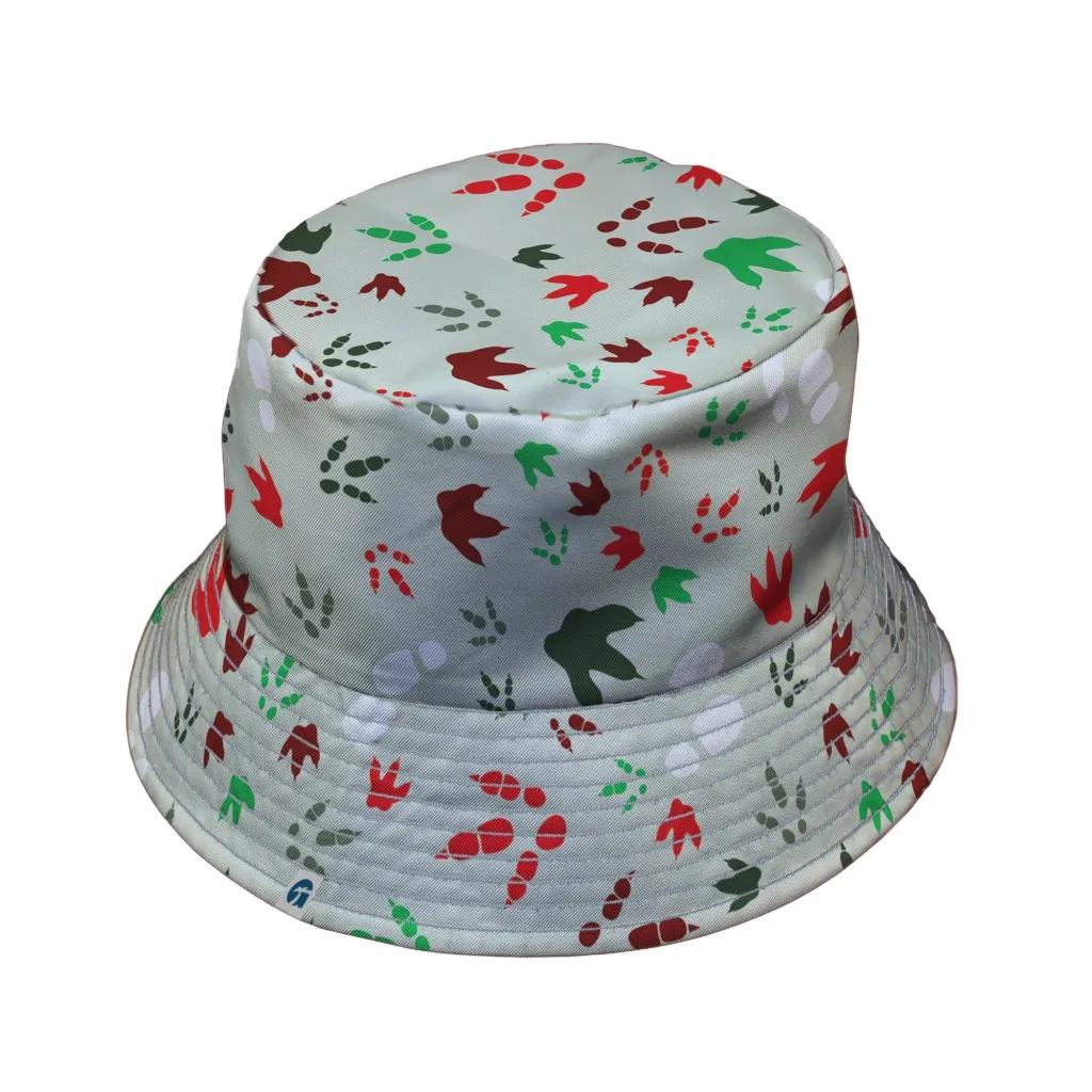 Santa Boots and Dinosaur Footprint Tracks Bucket Hat