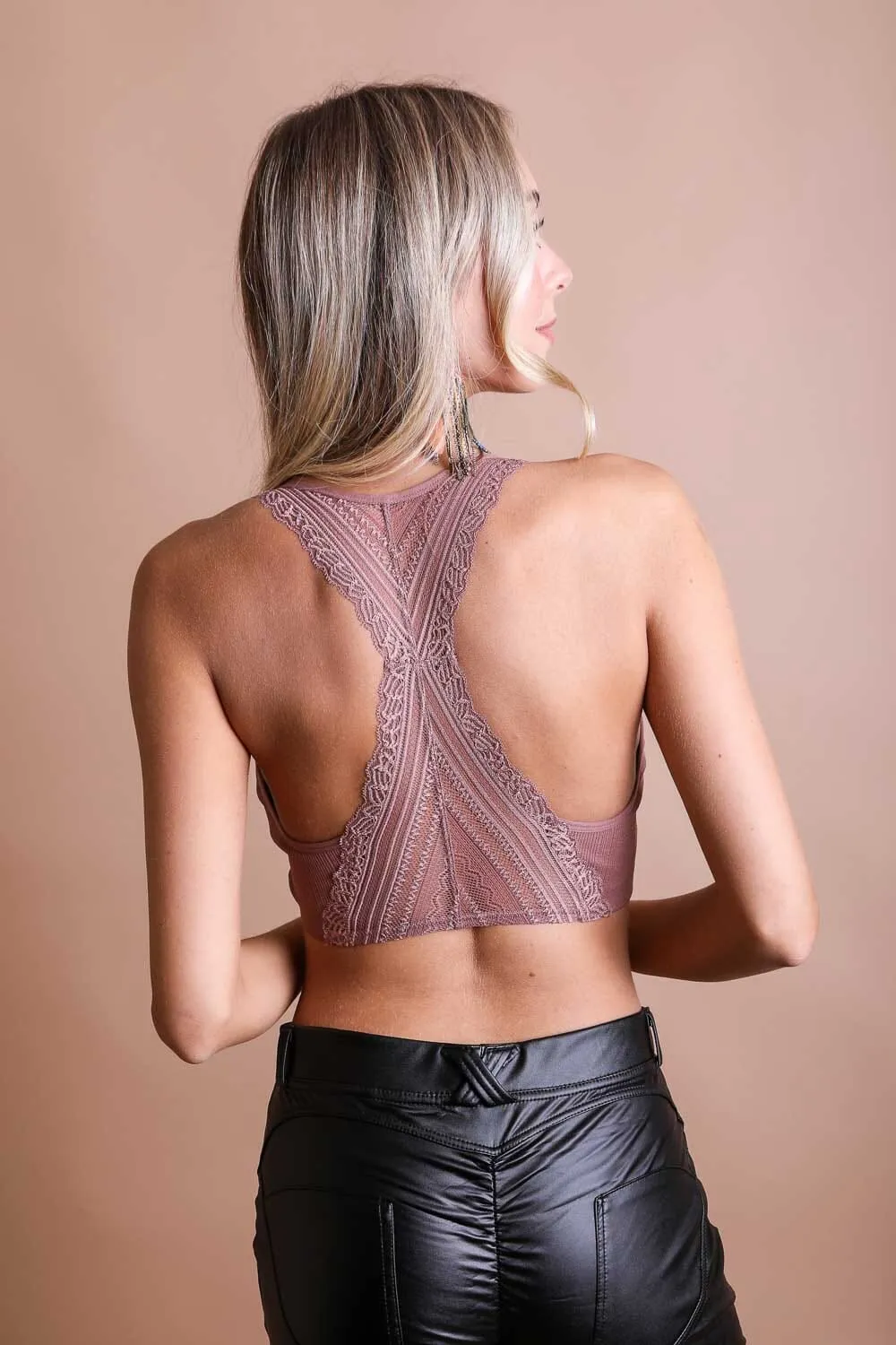 Seamless Lace Racerback Bralette