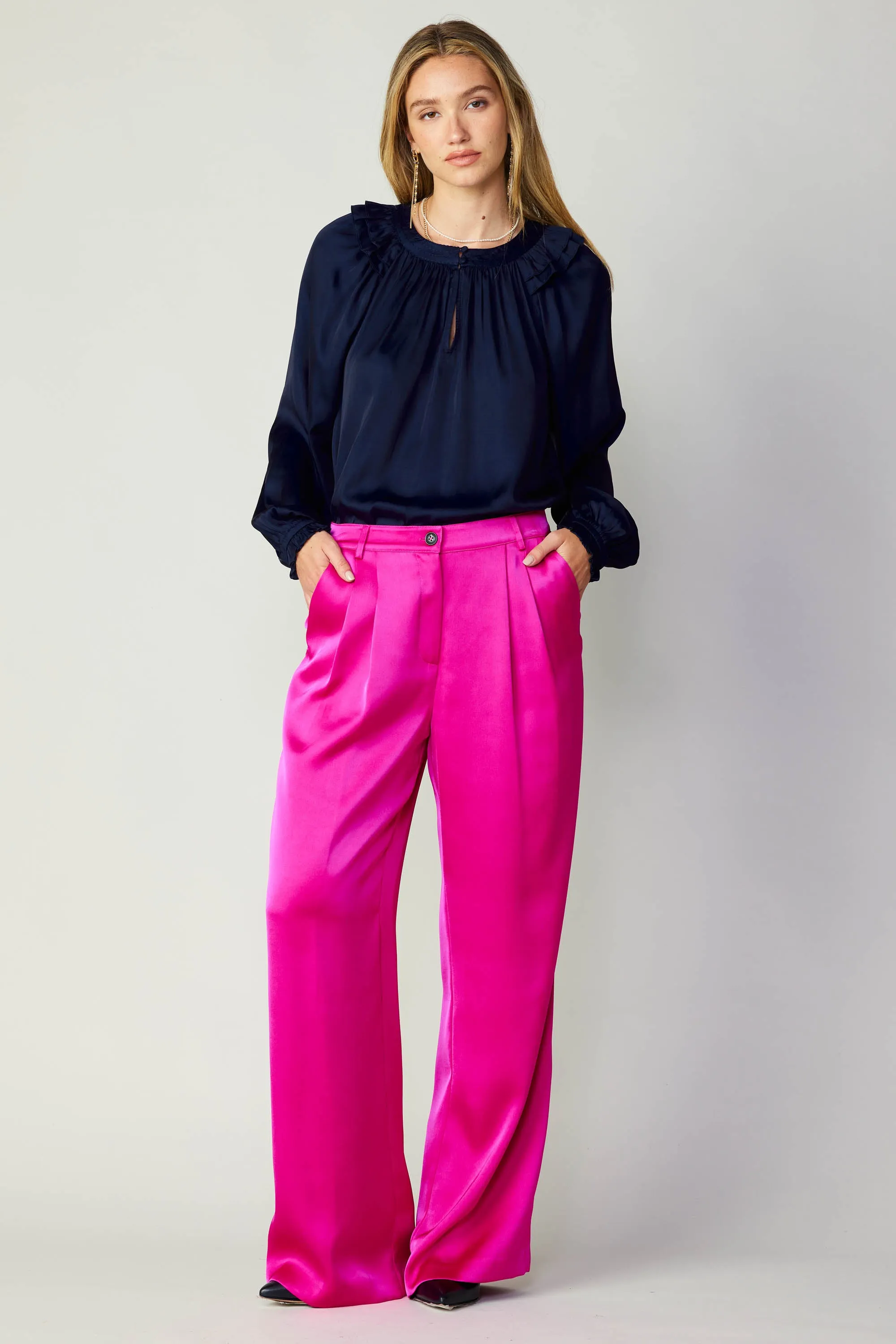 Silky Pintucked Trouser