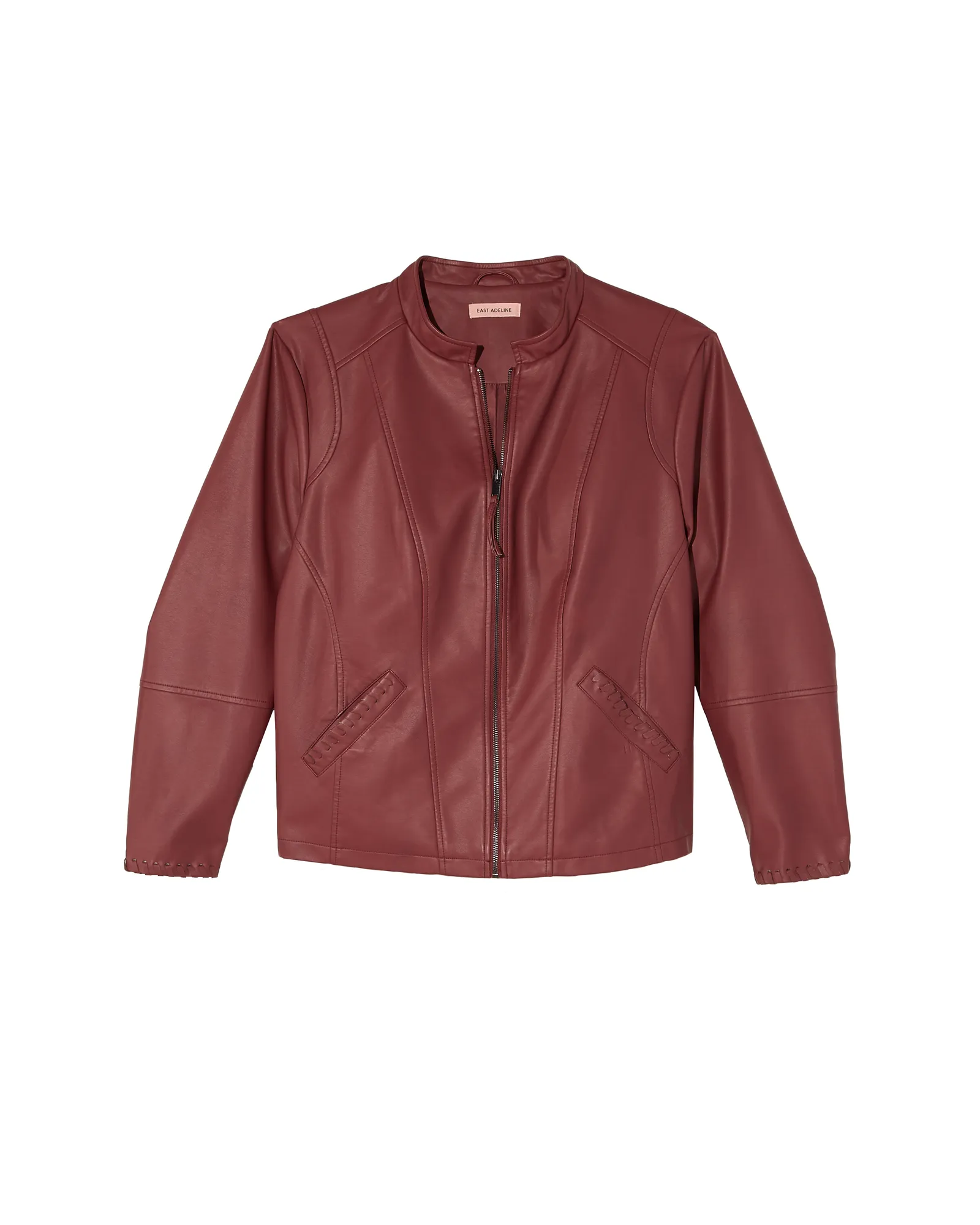 Sofia Faux Leather Jacket | Burgundy