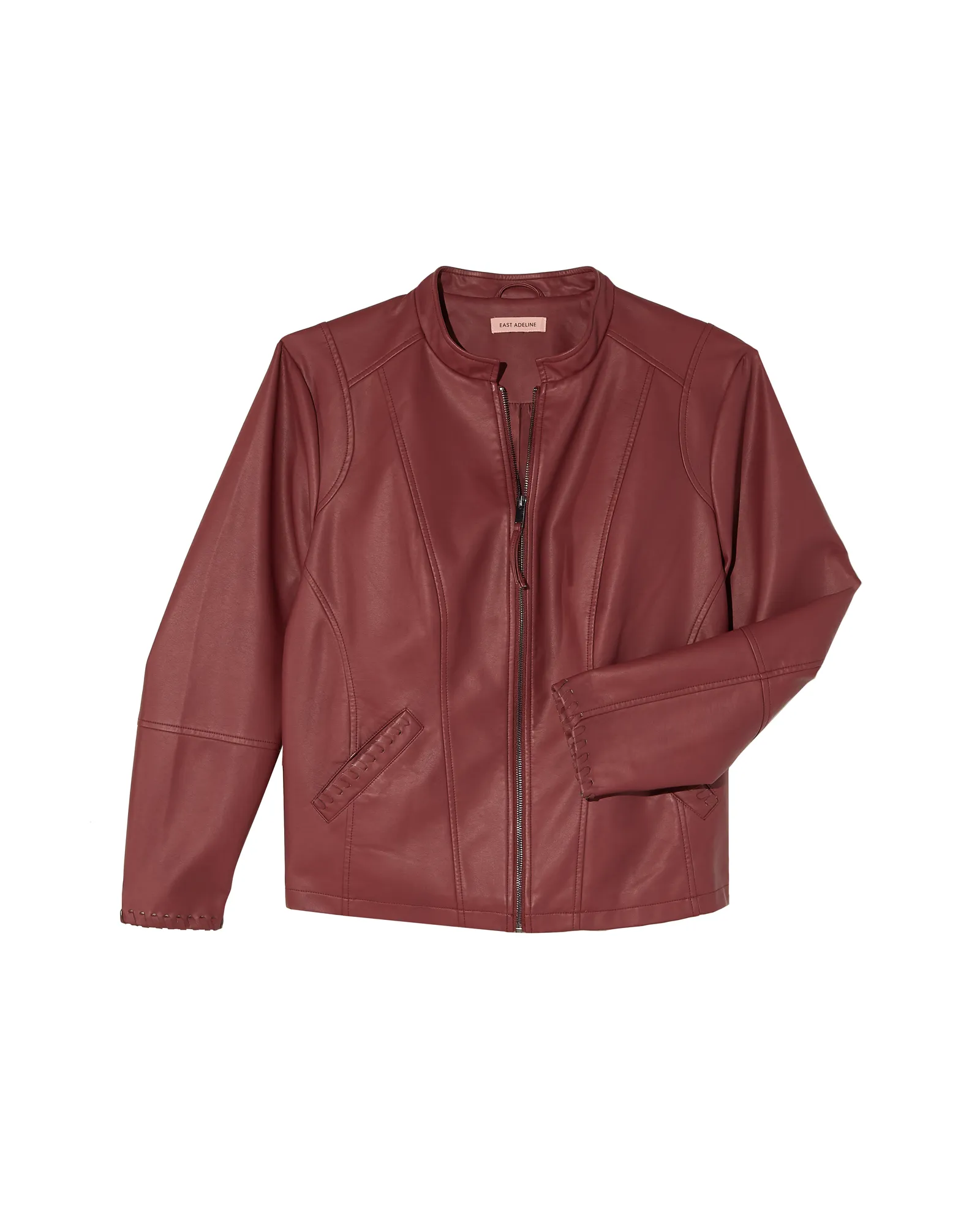 Sofia Faux Leather Jacket | Burgundy