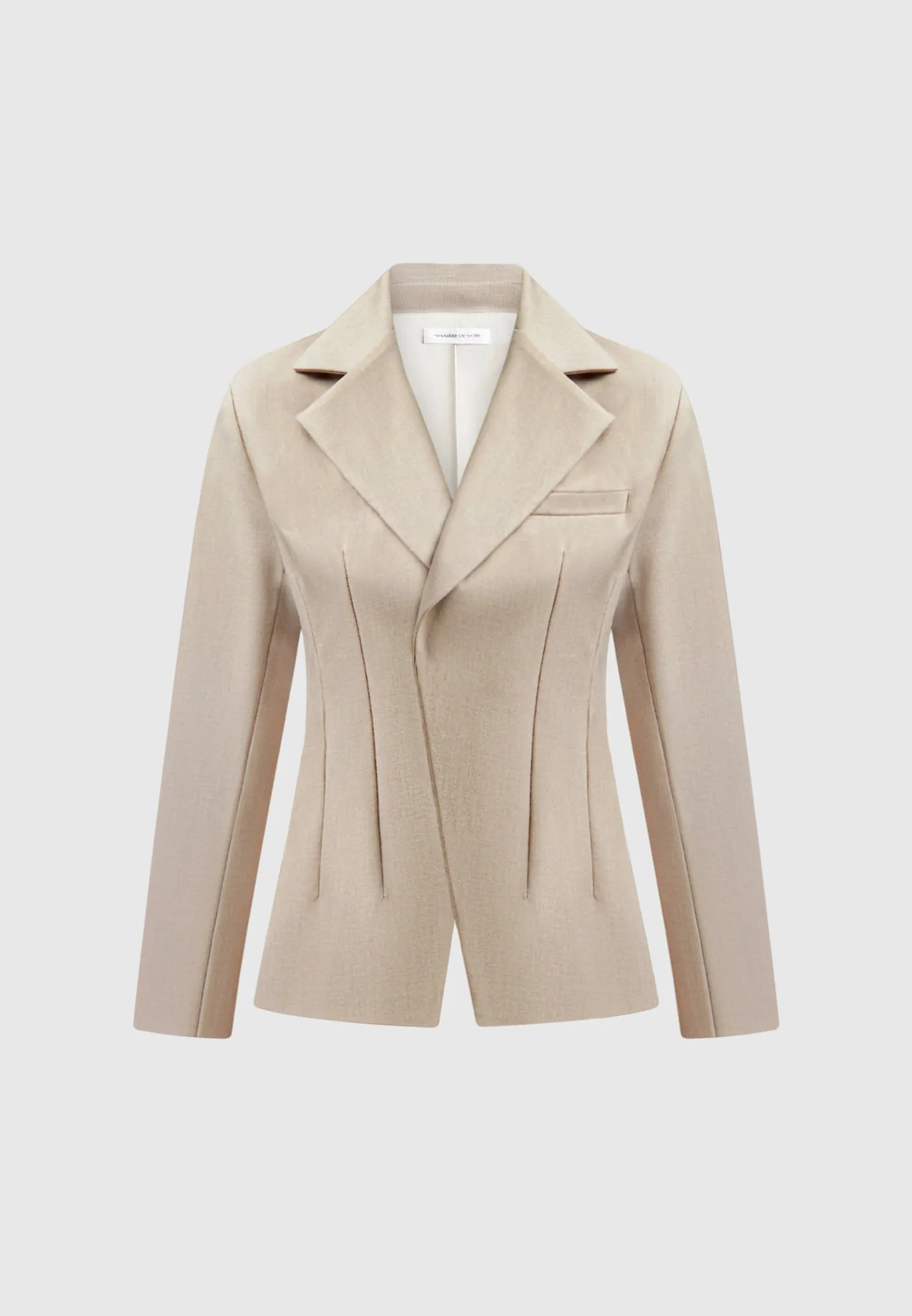 Tailored Double Breasted Blazer - Taupe