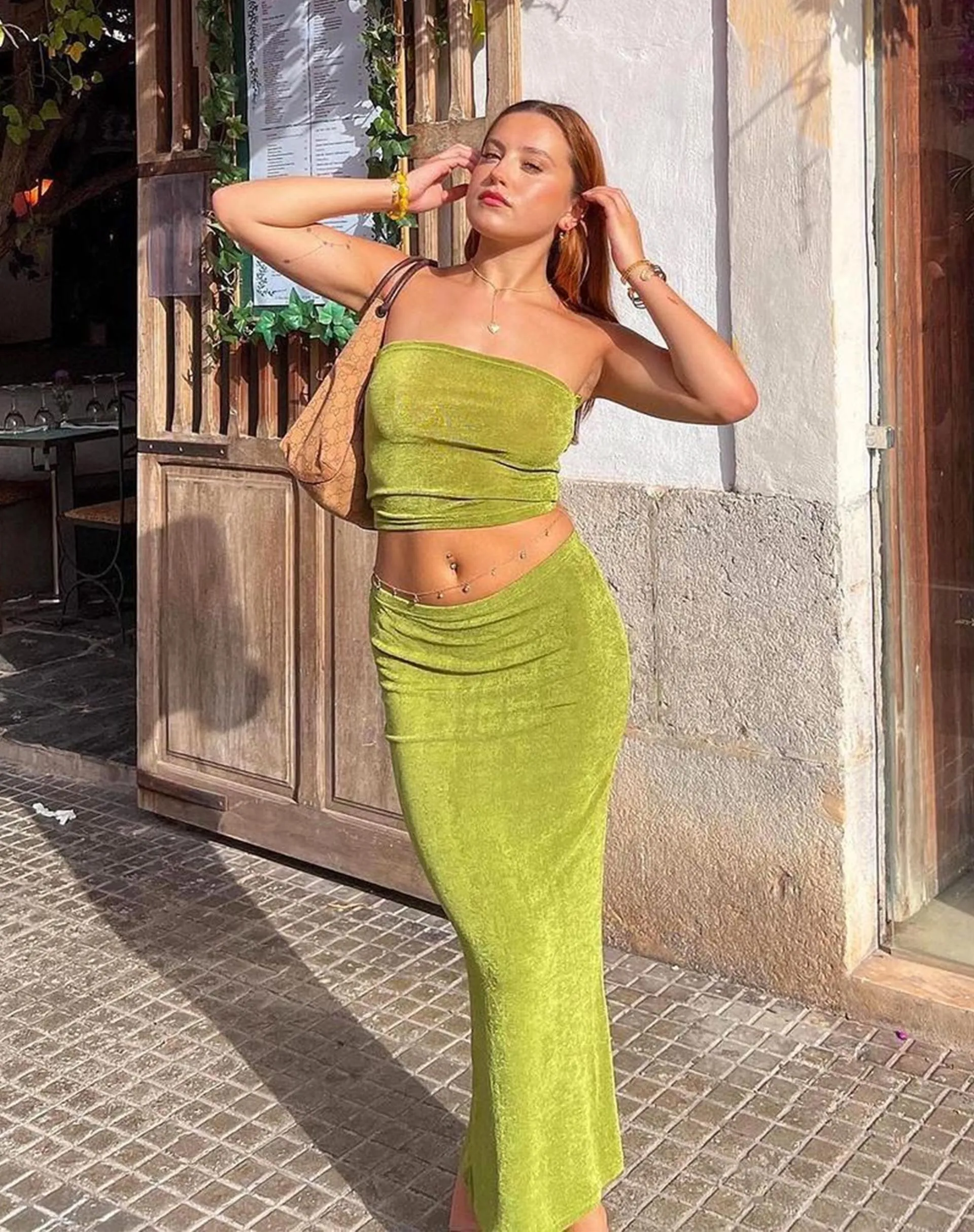 Tulus Maxi Skirt in Lime