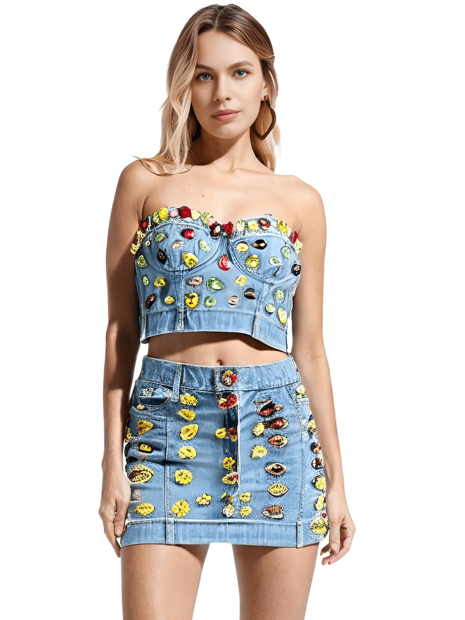 Women's Denim Bustier Crop Tops - 13 Styles!